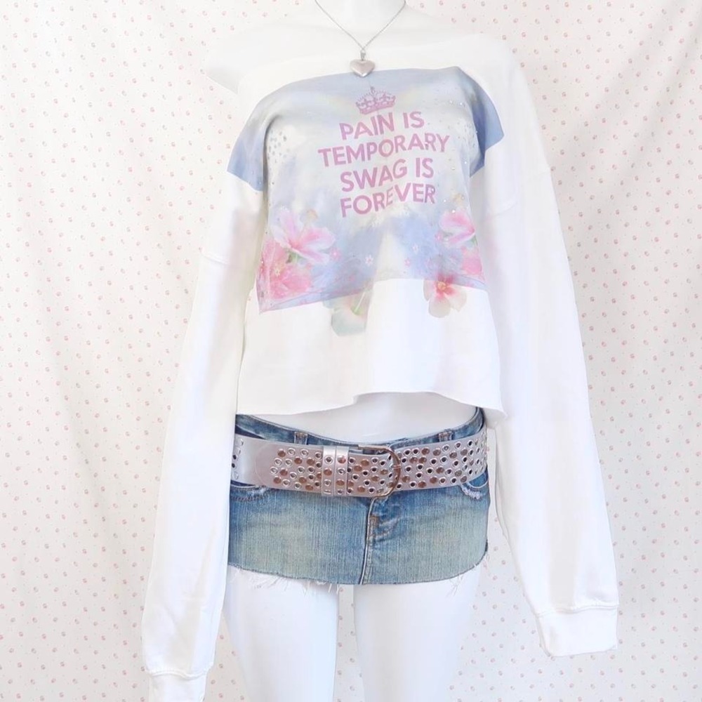 pain is temporary swag is forever hibiscus sweatshirt y2k mcbling